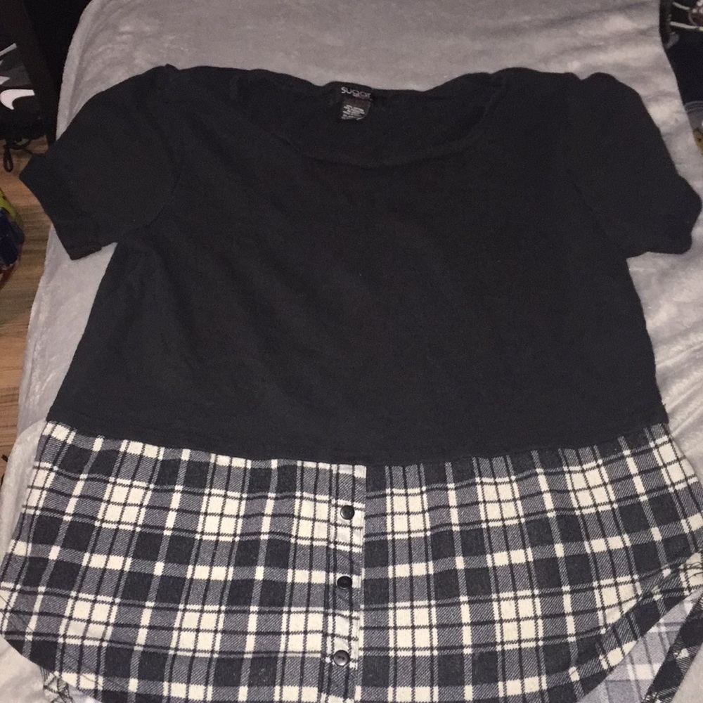 Black with Plaid Shirt